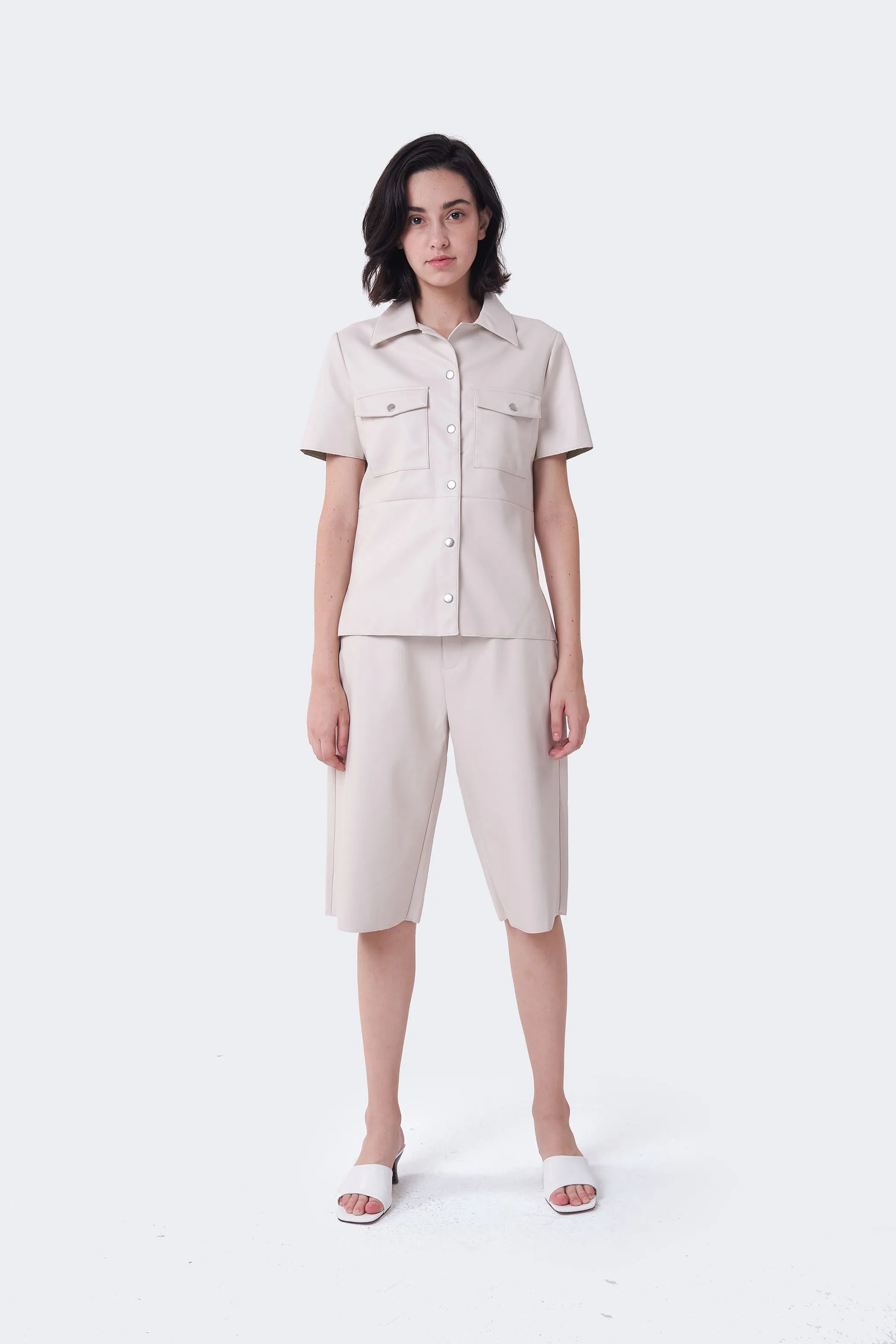 Chic Beige Knee-Length Shorts