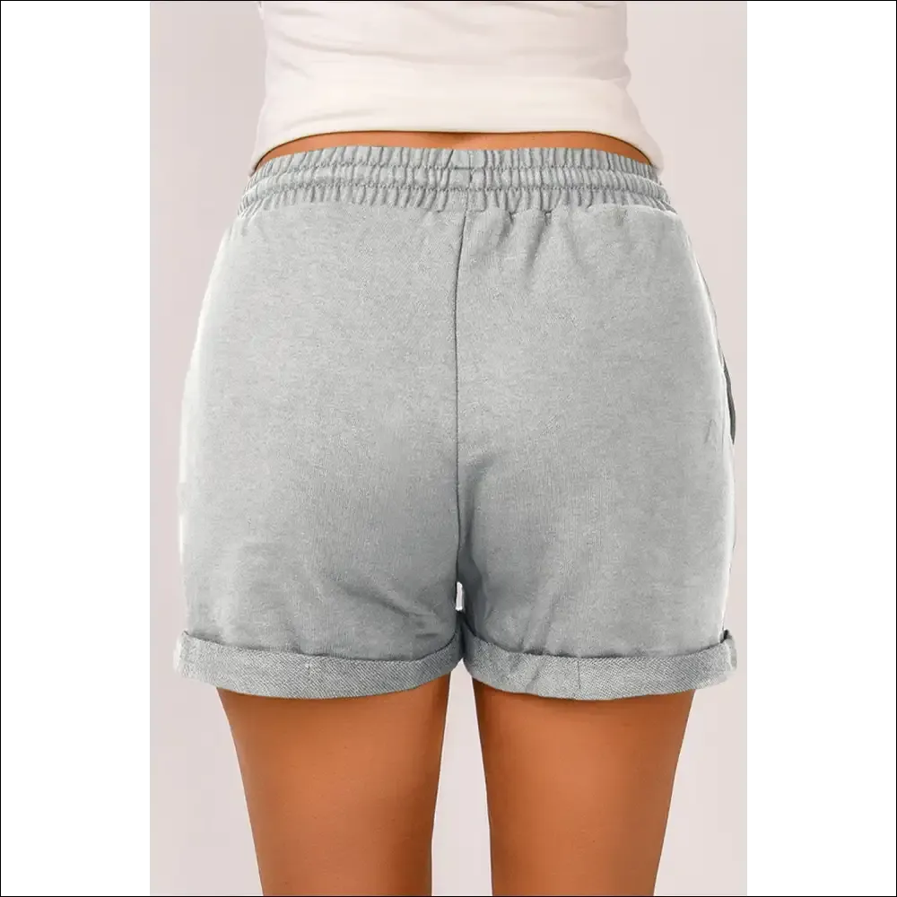 Chic Drawstring Waist Cuffed Shorts