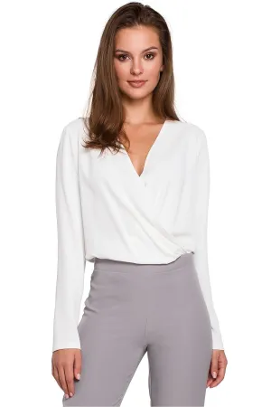 Chic Envelope Cut Blouse by Makover - Model 138760