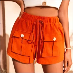 Chic Tie Waist Cargo Shorts for Women