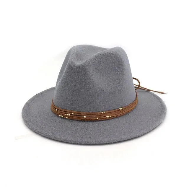 Chic Wide Brim Wool Fedora Hats