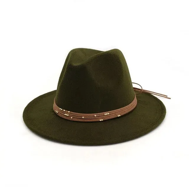 Chic Wide Brim Wool Fedora Hats
