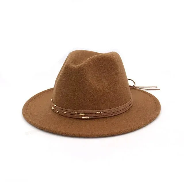 Chic Wide Brim Wool Fedora Hats