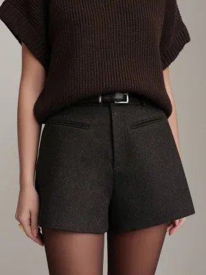 Chic Wool-Blend Shorts