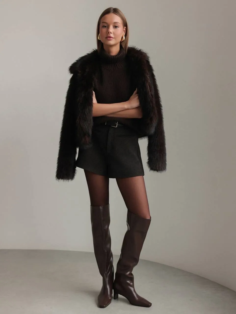Chic Wool-Blend Shorts