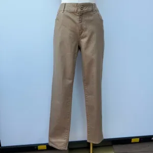 Chico’s REGULAR SLIM LEG GOLD PLATINUM METALLIC JEAN Size 0.5 (6-S)