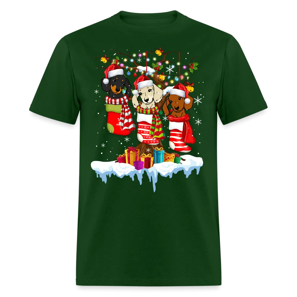 Christmas - Dogs In Socks Christmas - Family Shirts Men, Woman Christmas T Shirts