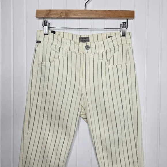 Citizens of Humanity Striped Drew Fray High Rise Crop Flare Jeans Size 25 Boho