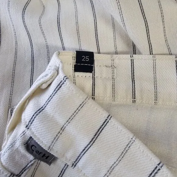 Citizens of Humanity Striped Drew Fray High Rise Crop Flare Jeans Size 25 Boho