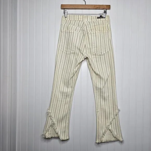Citizens of Humanity Striped Drew Fray High Rise Crop Flare Jeans Size 25 Boho