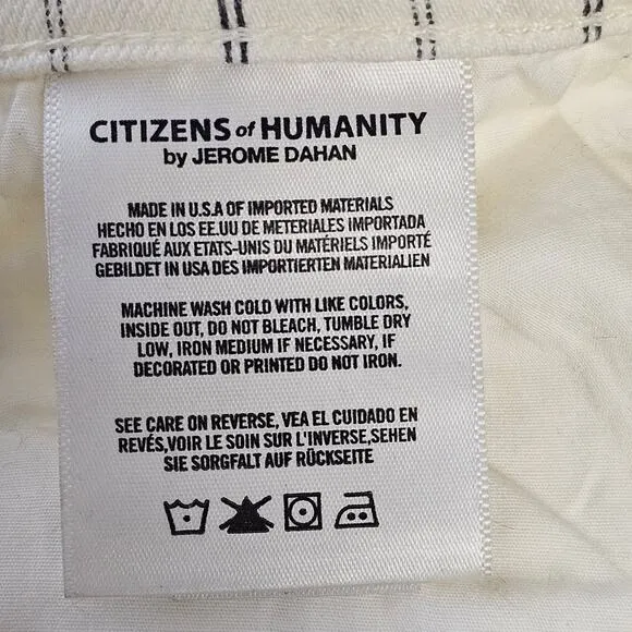 Citizens of Humanity Striped Drew Fray High Rise Crop Flare Jeans Size 25 Boho