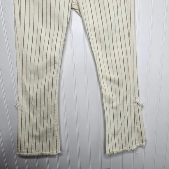 Citizens of Humanity Striped Drew Fray High Rise Crop Flare Jeans Size 25 Boho