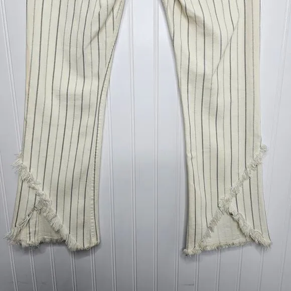 Citizens of Humanity Striped Drew Fray High Rise Crop Flare Jeans Size 25 Boho