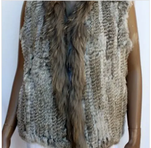 Classic Short Fur Vest Natural Grey