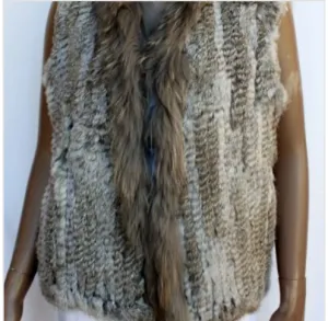 Classic Short Fur Vest Natural Grey