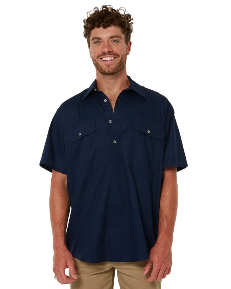 Closed Front SS Shirt - French Navy