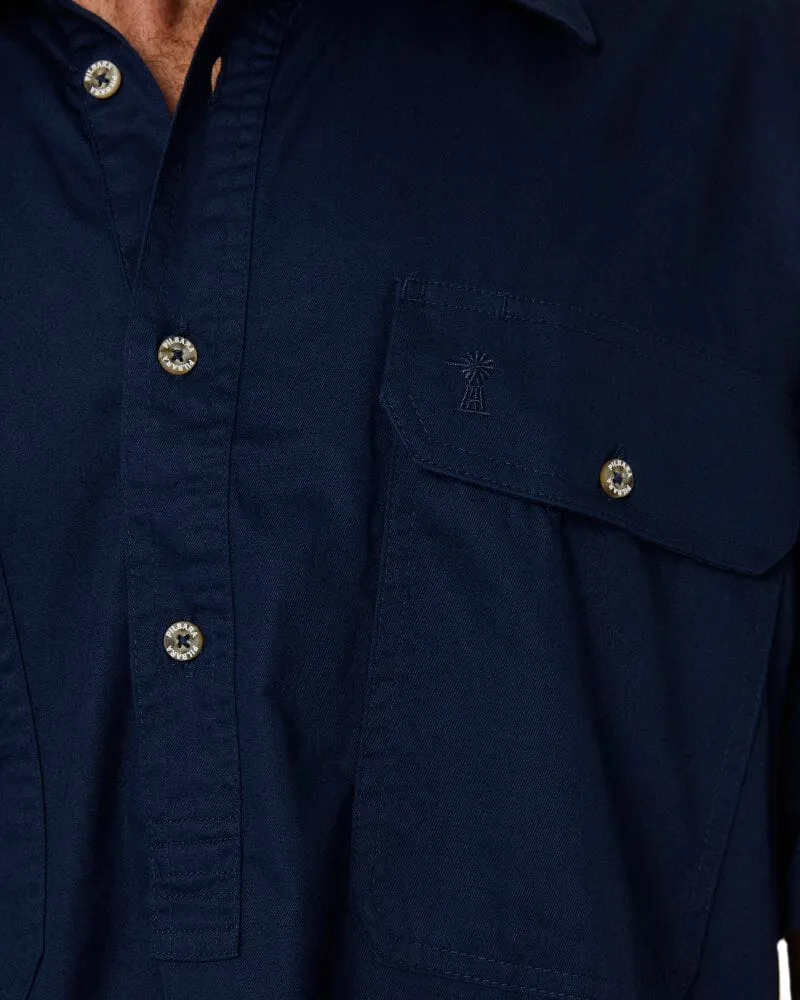 Closed Front SS Shirt - French Navy