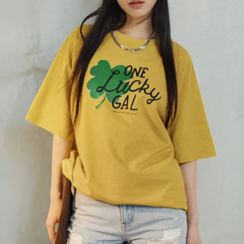 Clover Printed Versatile T-shirts for Women Versatile