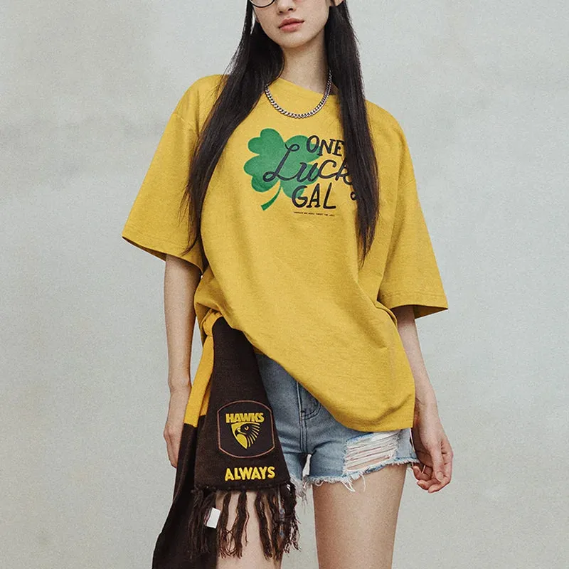 Clover Printed Versatile T-shirts for Women Versatile