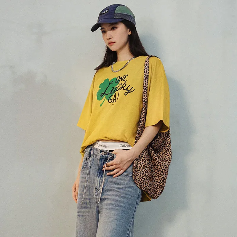 Clover Printed Versatile T-shirts for Women Versatile