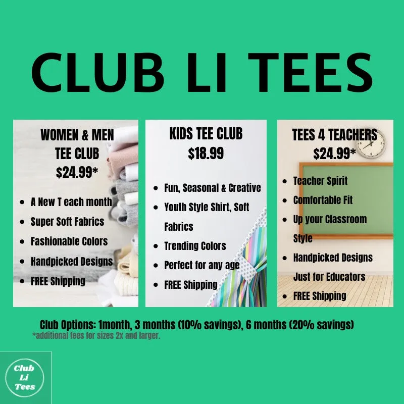 CLUB LI TEES T-Shirt Club  1 MONTH PLAN