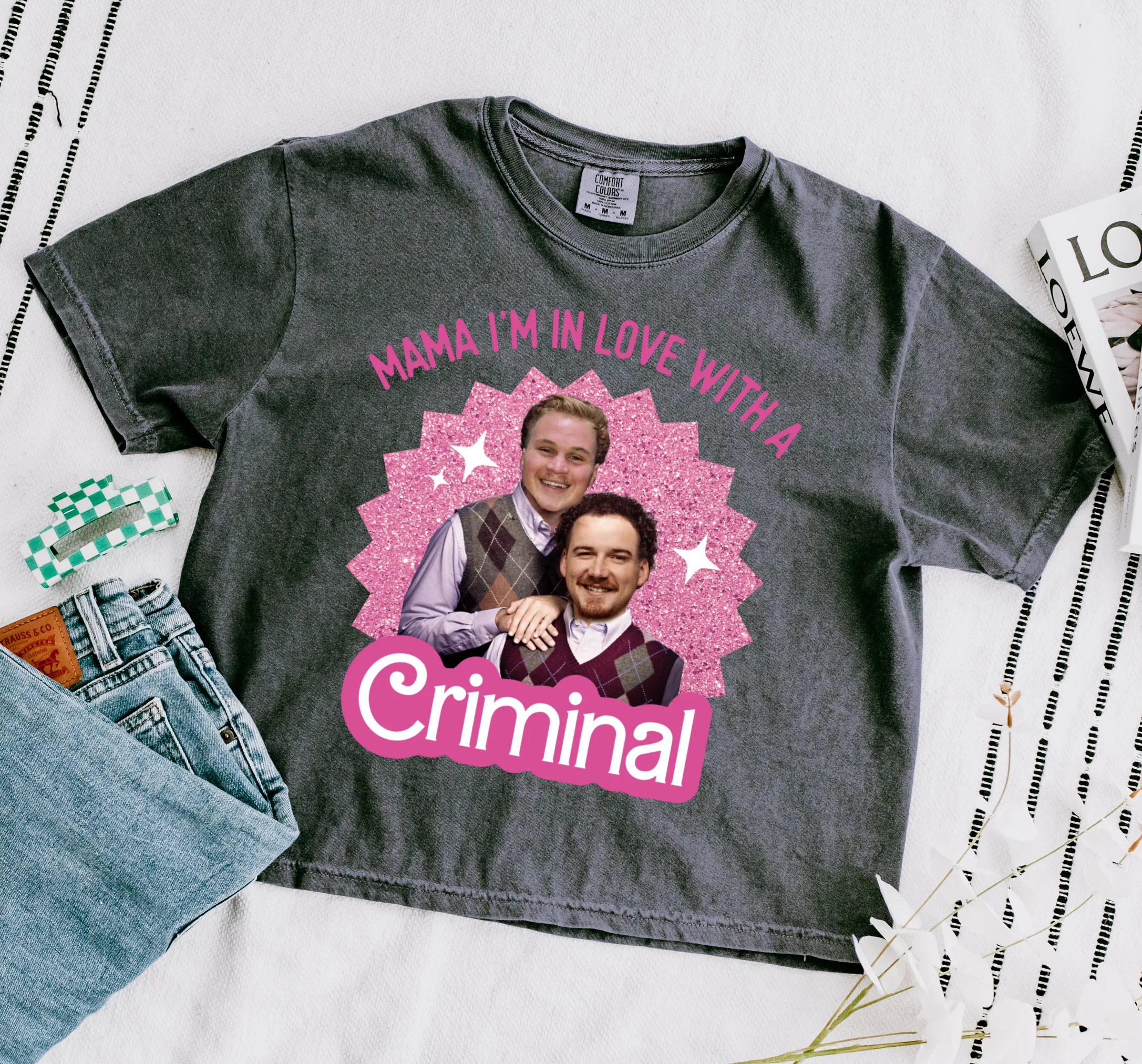 Comfort Colors Crop Mama I'm In Love With A Criminal Country Music Shirt