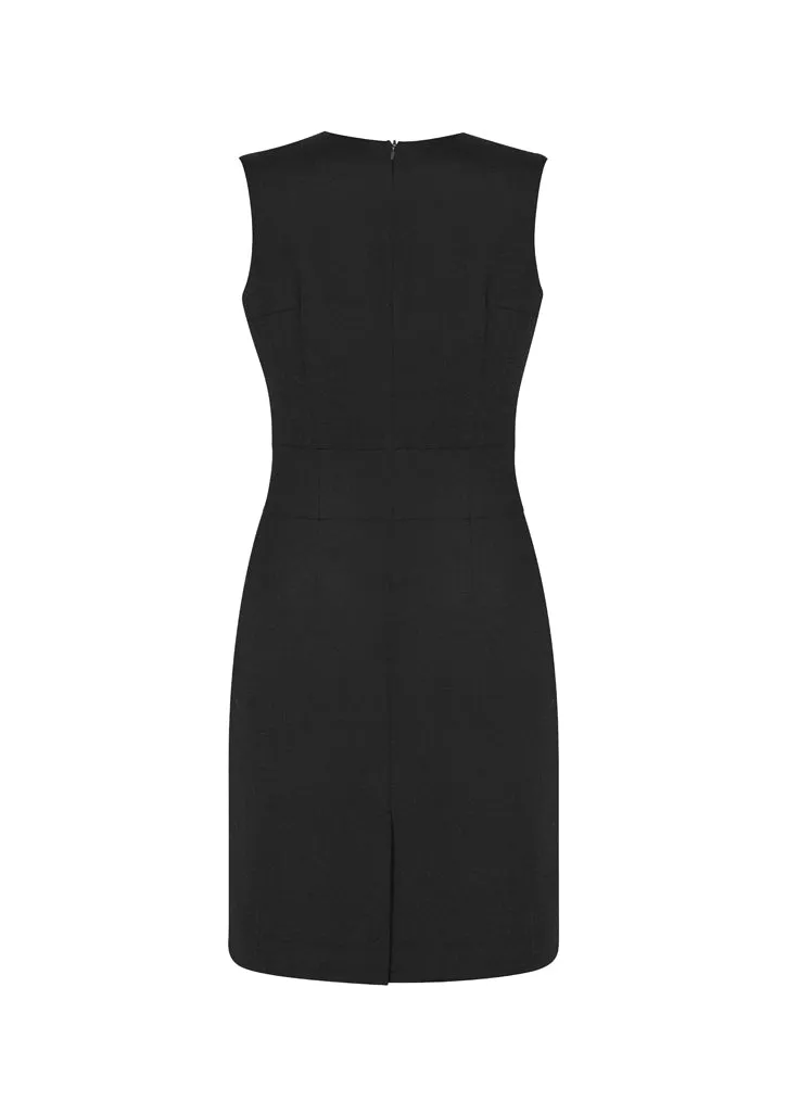 Comfort Wool Stretch Womens Sleeveless V Neck Dress (BZ-34021)