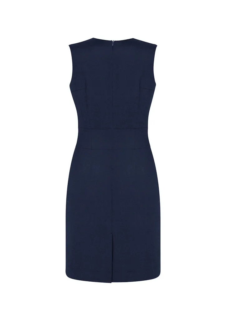 Comfort Wool Stretch Womens Sleeveless V Neck Dress (BZ-34021)