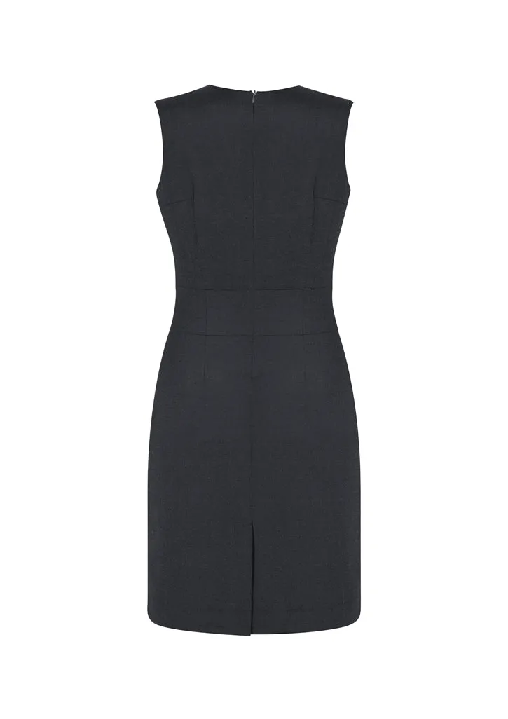 Comfort Wool Stretch Womens Sleeveless V Neck Dress (BZ-34021)