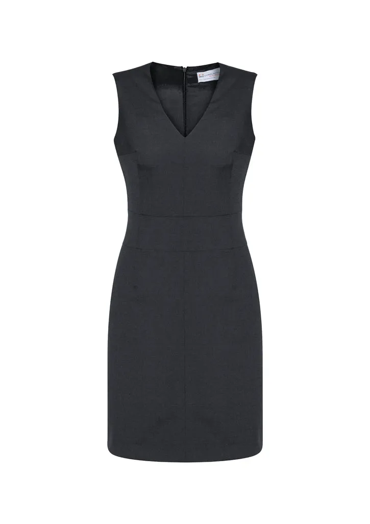 Comfort Wool Stretch Womens Sleeveless V Neck Dress (BZ-34021)