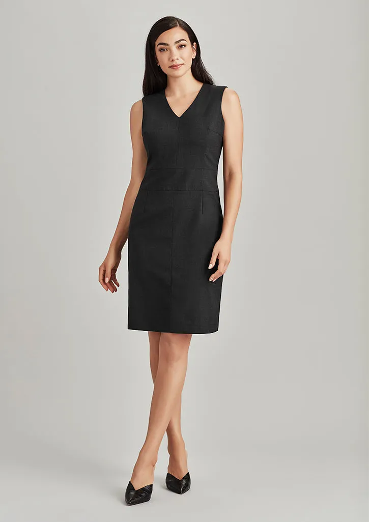 Comfort Wool Stretch Womens Sleeveless V Neck Dress (BZ-34021)