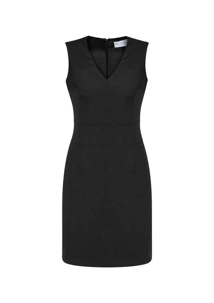 Comfort Wool Stretch Womens Sleeveless V Neck Dress (BZ-34021)