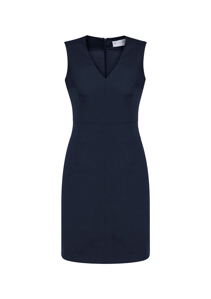 Comfort Wool Stretch Womens Sleeveless V Neck Dress (BZ-34021)