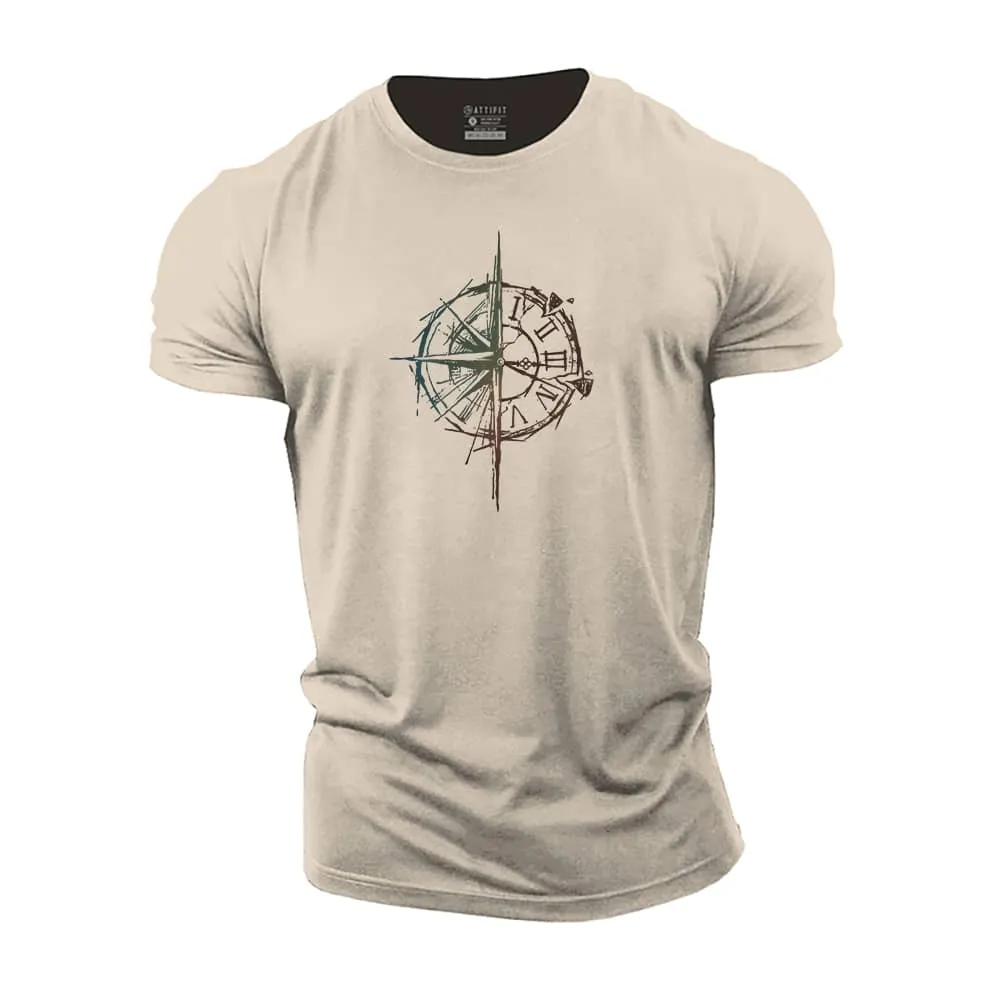 Compass Clock Cotton T-Shirt