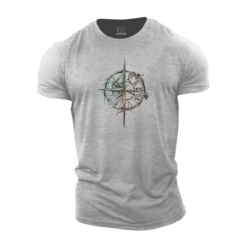 Compass Clock Cotton T-Shirt