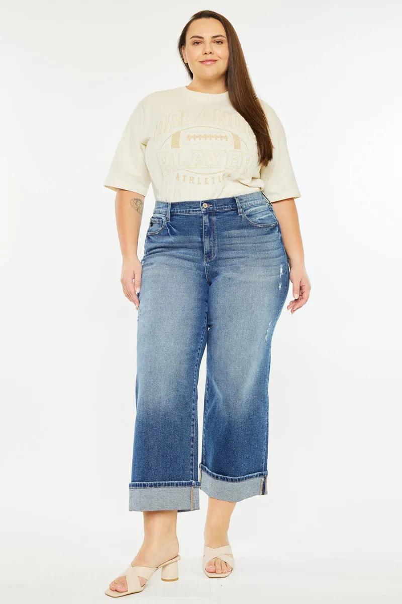 Conie High Rise Wide Leg Jeans (Plus Size)