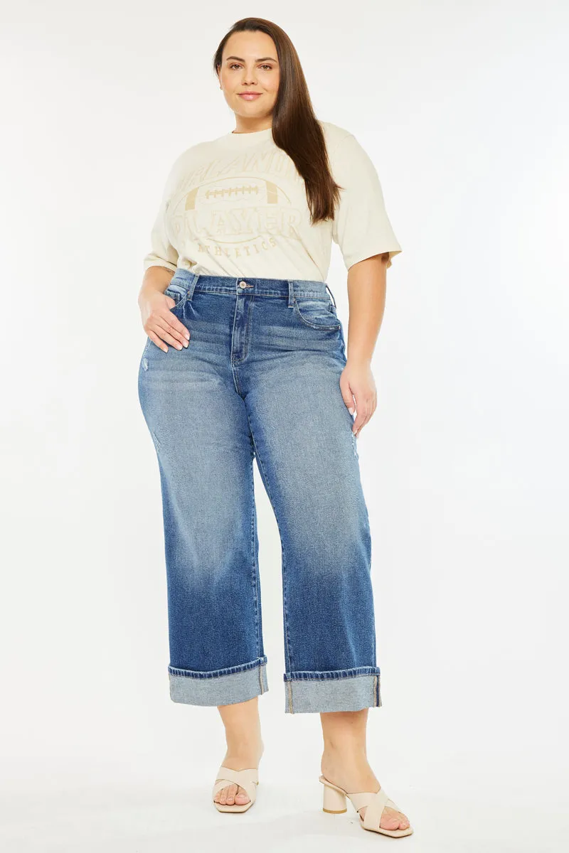 Conie High Rise Wide Leg Jeans (Plus Size)