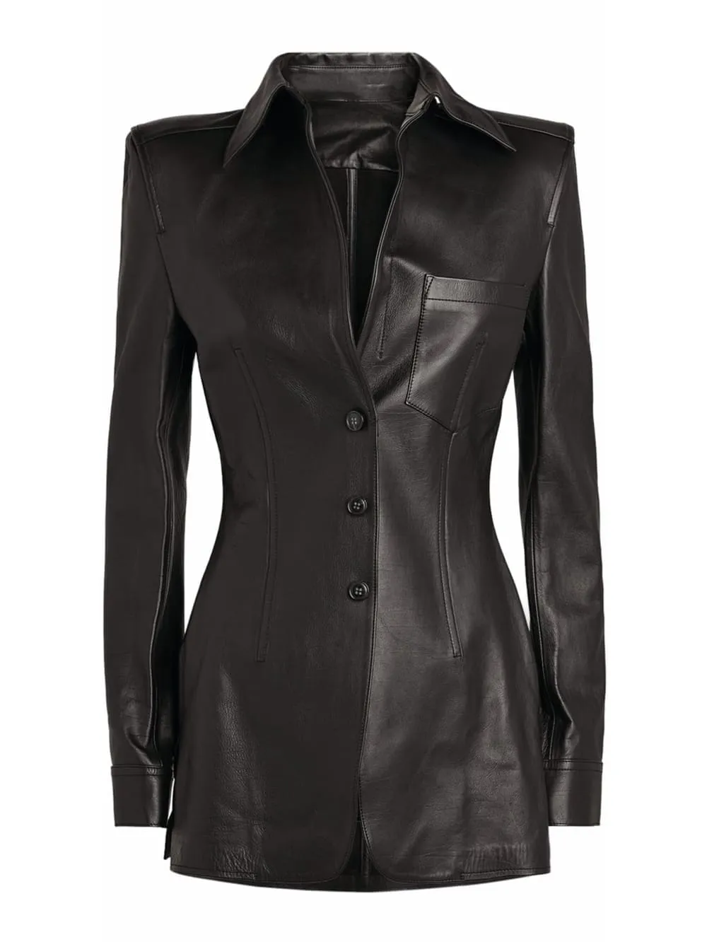 Contemporary Edge Leather Blazer for Women