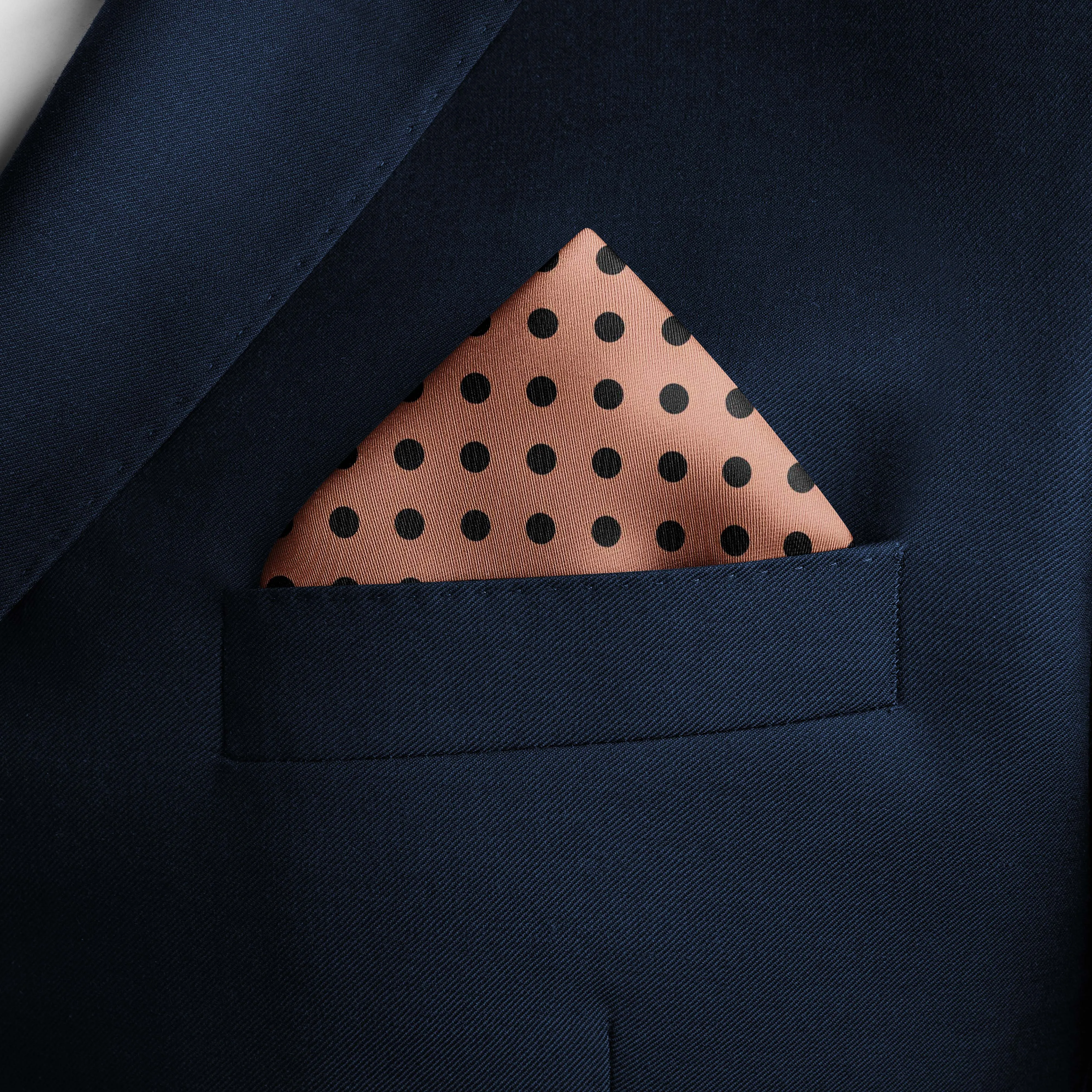 CORAL SAND POLKA DOTS SILK POCKET SQUARE