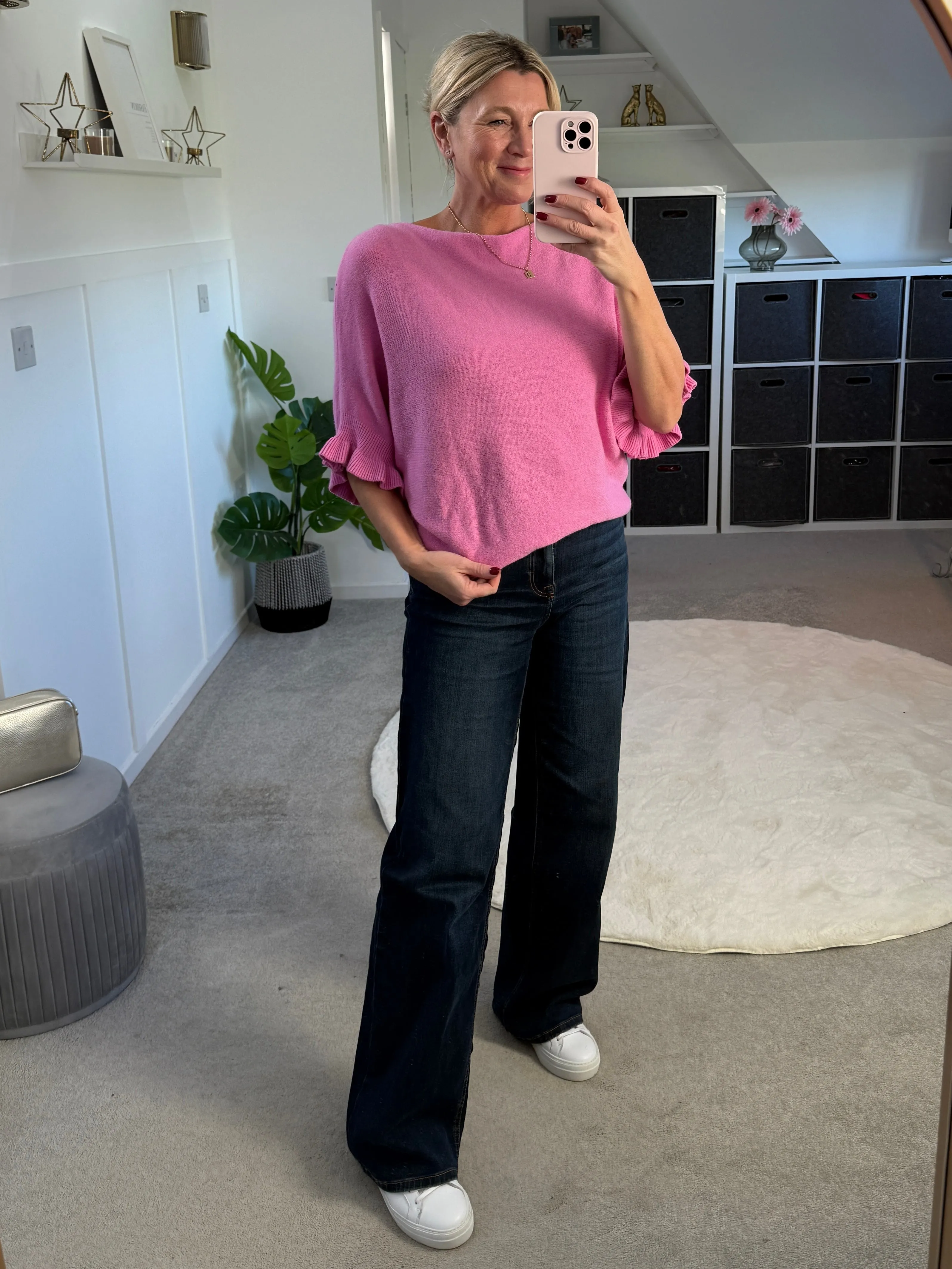 Cornflower Blue Frill Sleeve Jumper