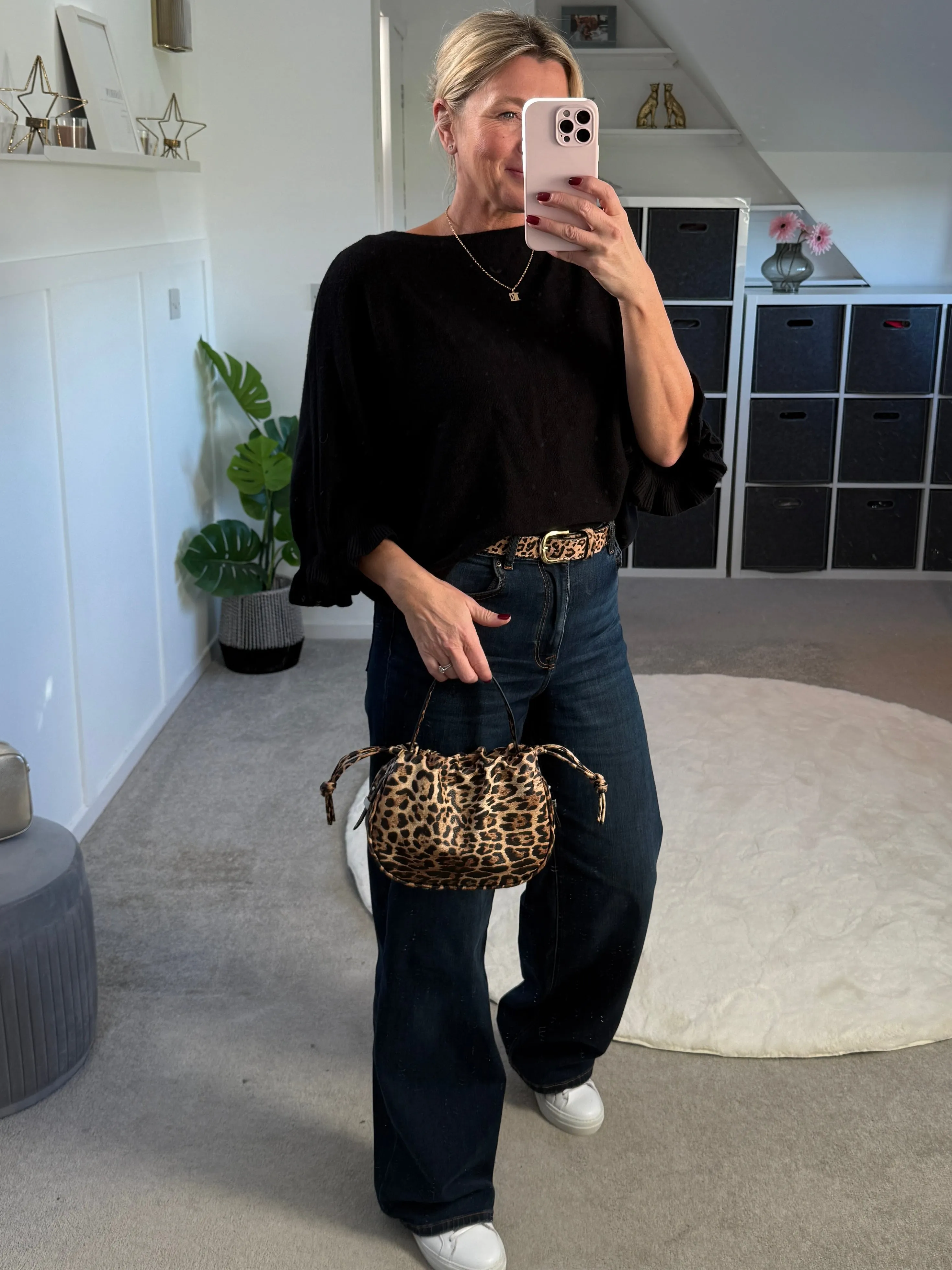 Cornflower Blue Frill Sleeve Jumper