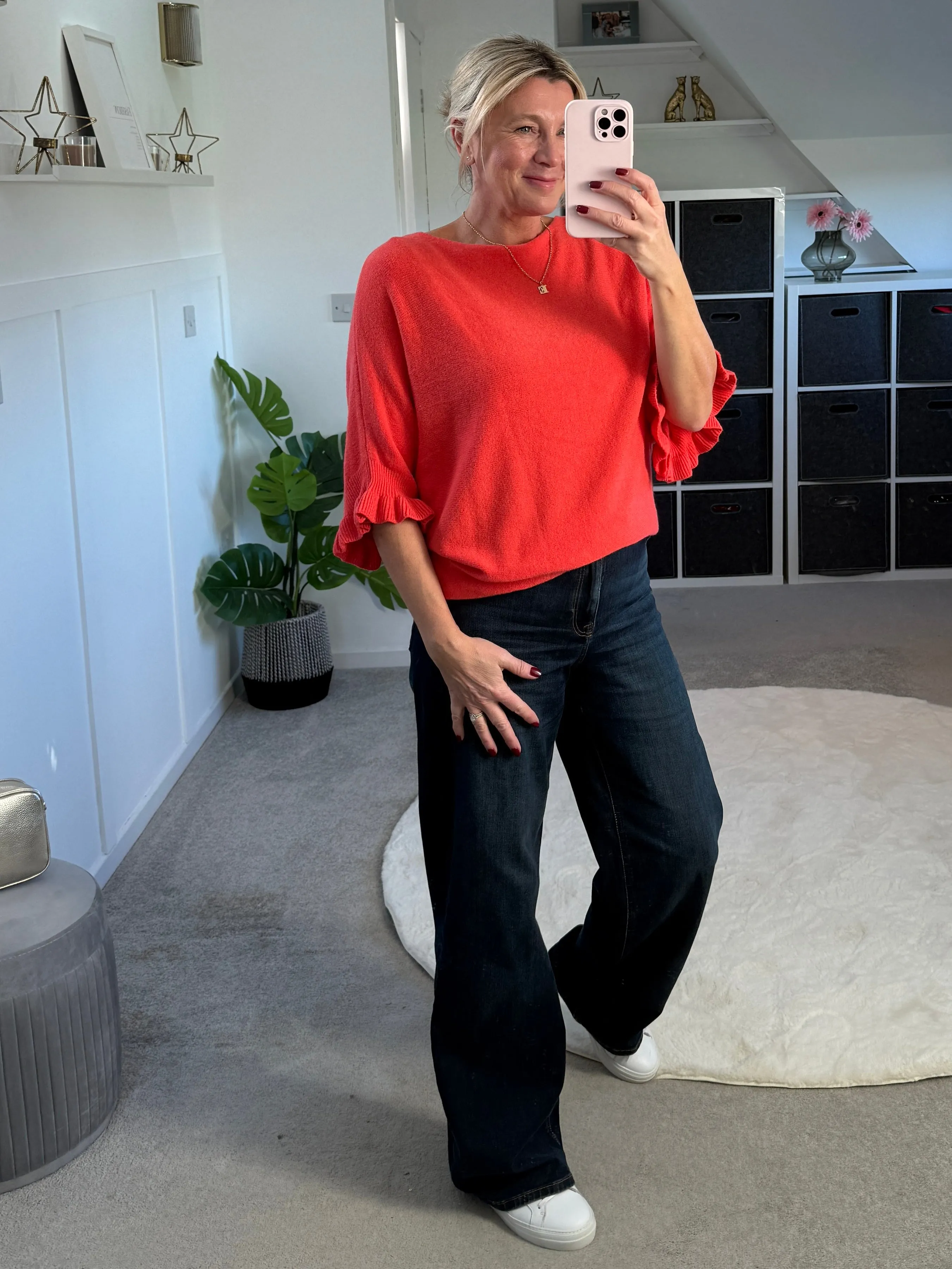 Cornflower Blue Frill Sleeve Jumper