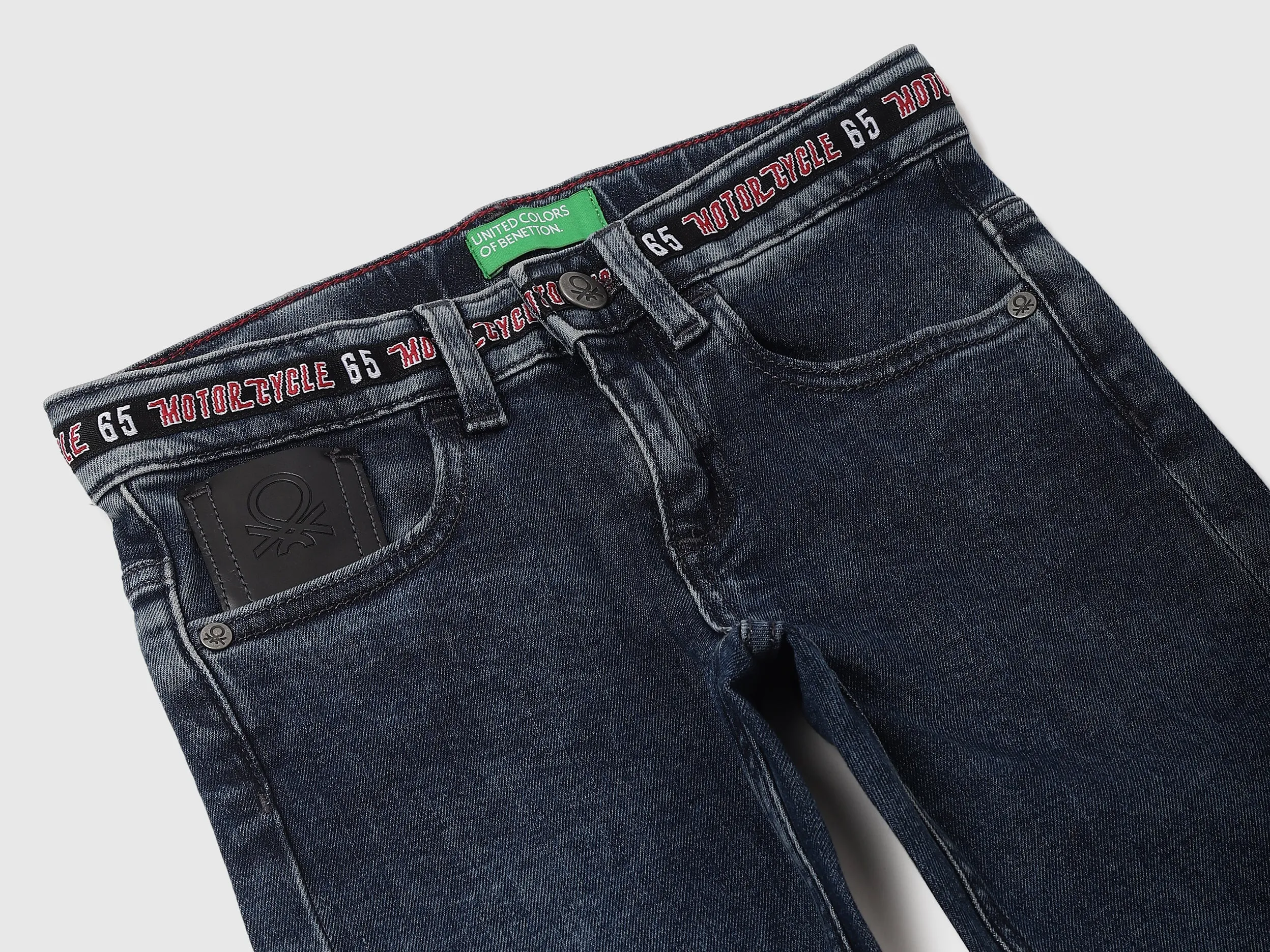 Cotton Blend Solid Regular Length Boys Jeans