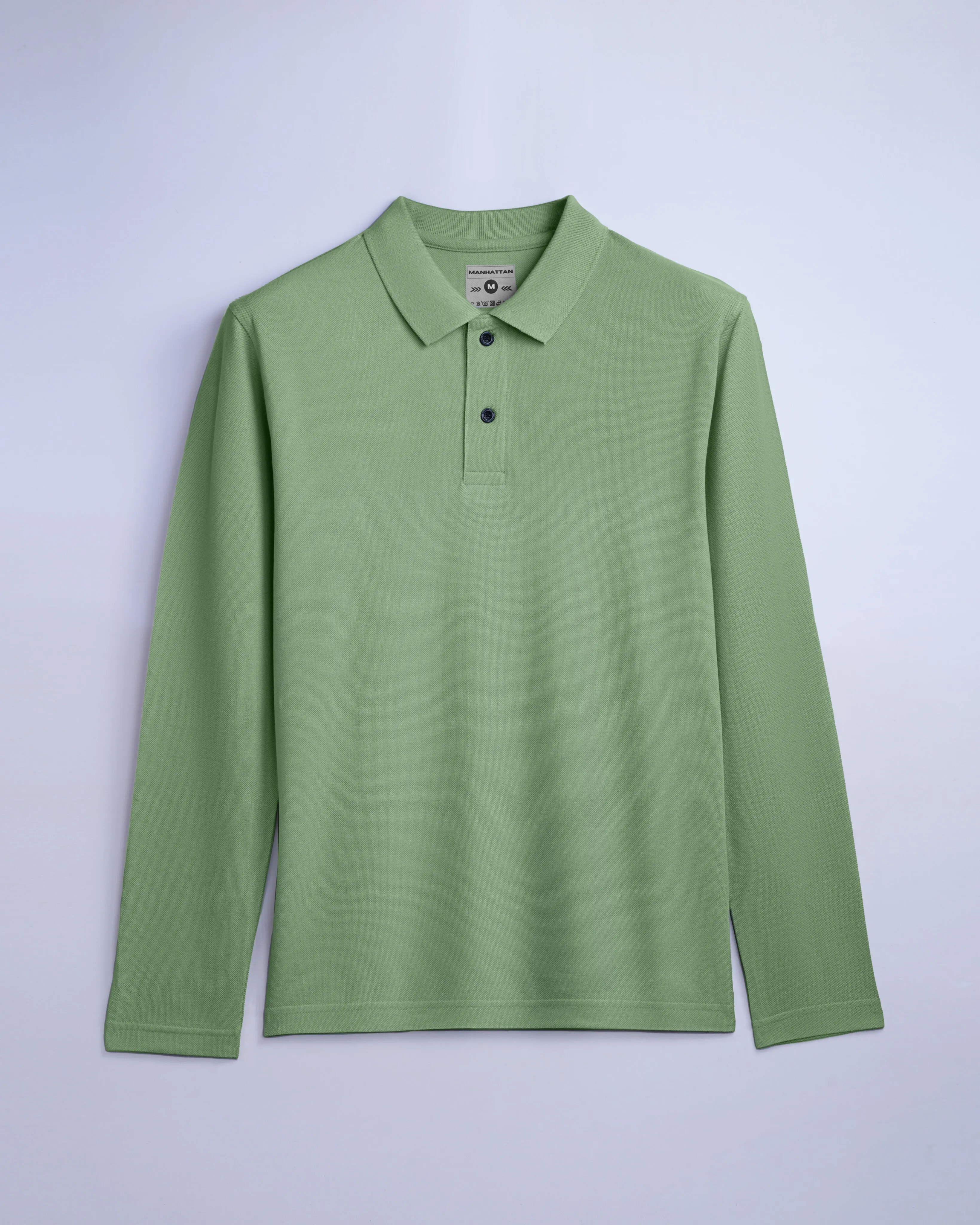 Cotton Polo Full Sleeve Unisex Light Pista Without Pocket