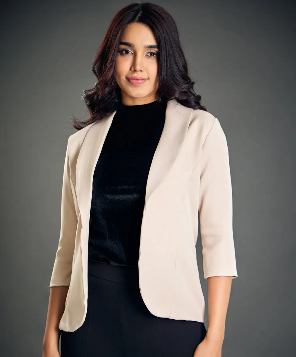 Cream Work Office Blazer