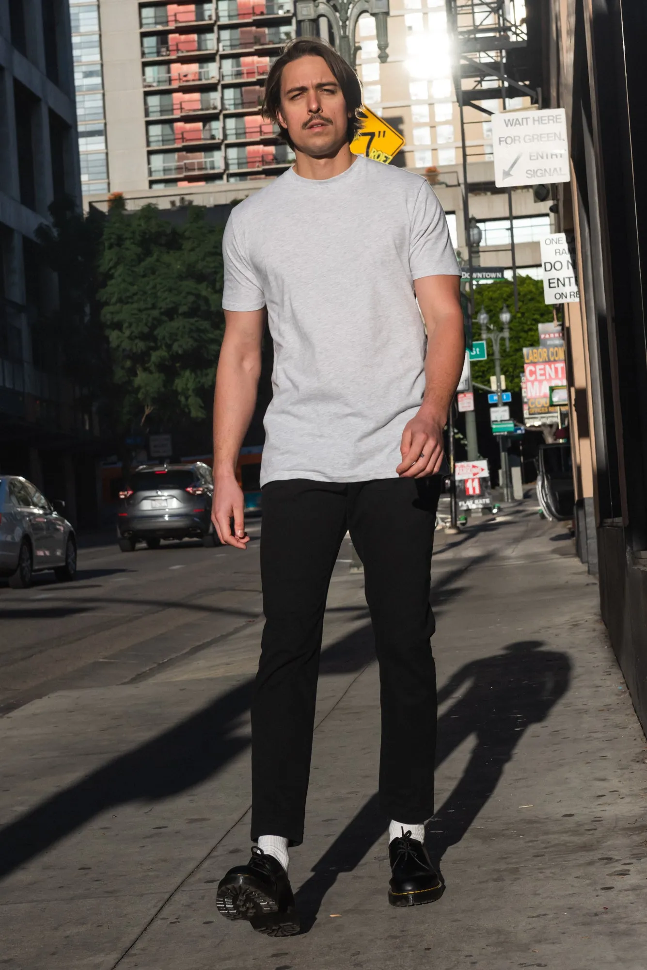 Crew Neck T-shirt | White Heather | CL-1002