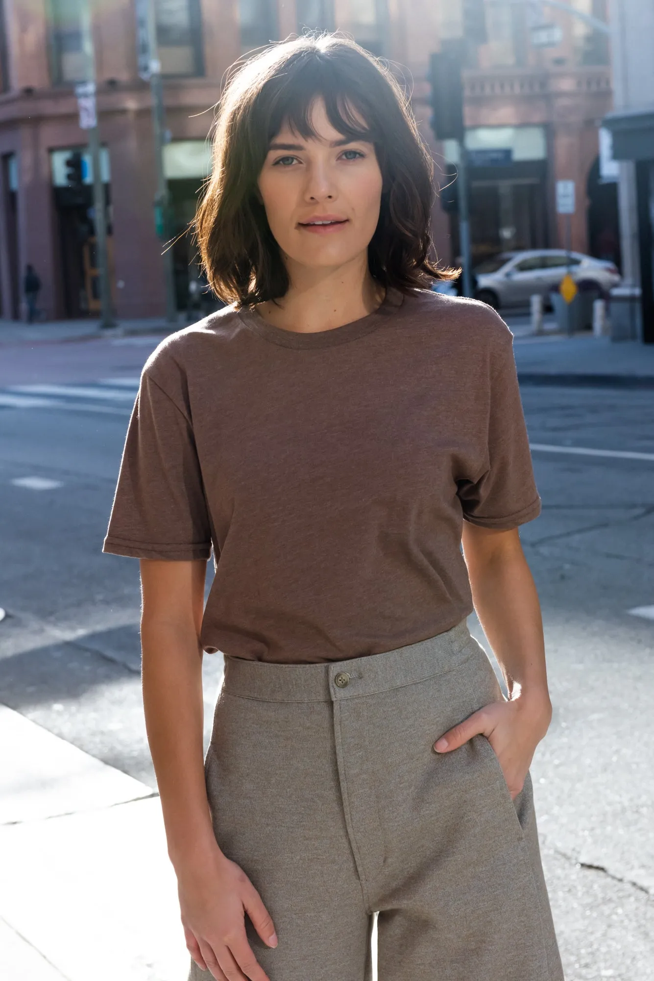 Crew Neck T-shirt | White Heather | CL-1002