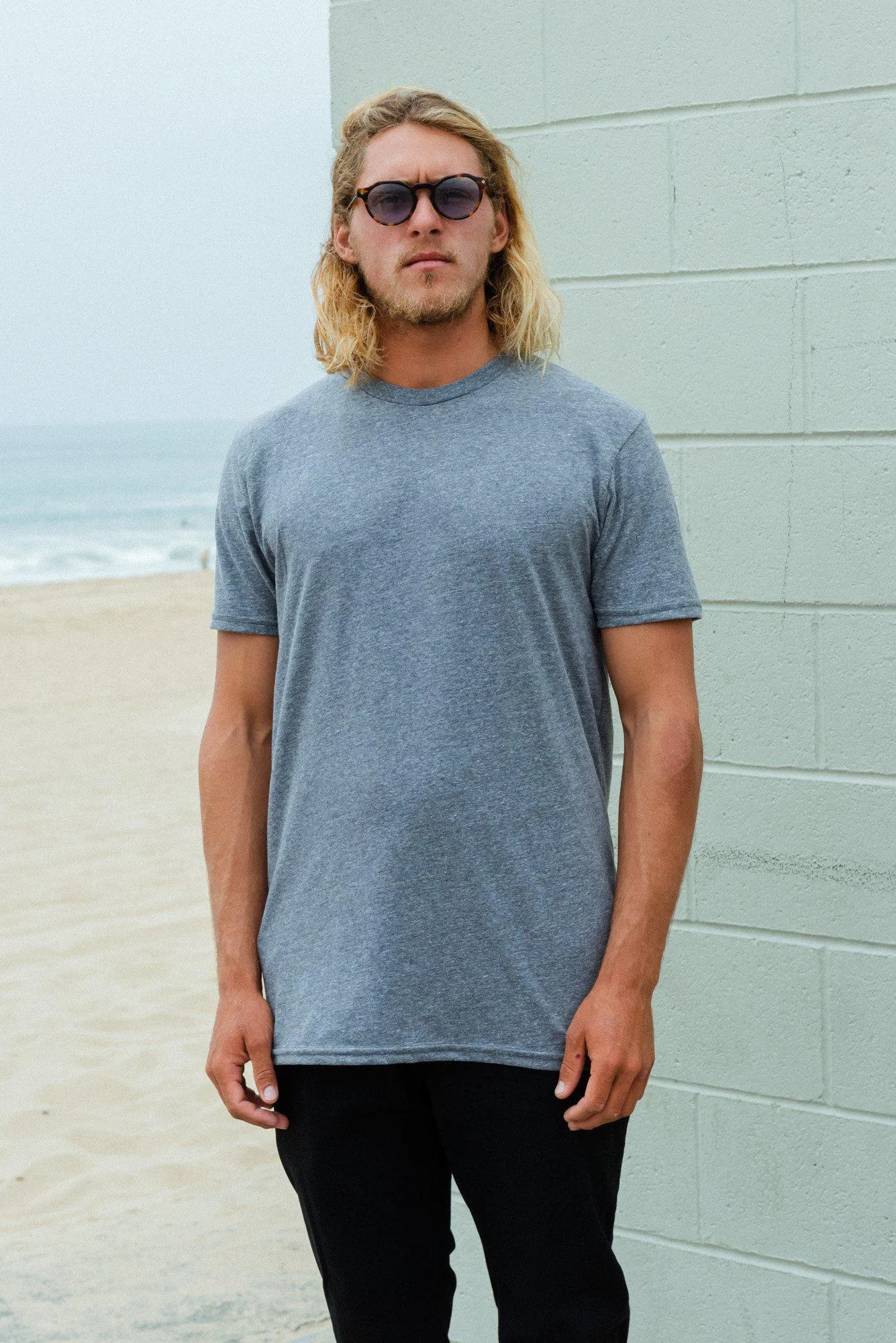 Crew Neck T-shirt | White Heather | CL-1002