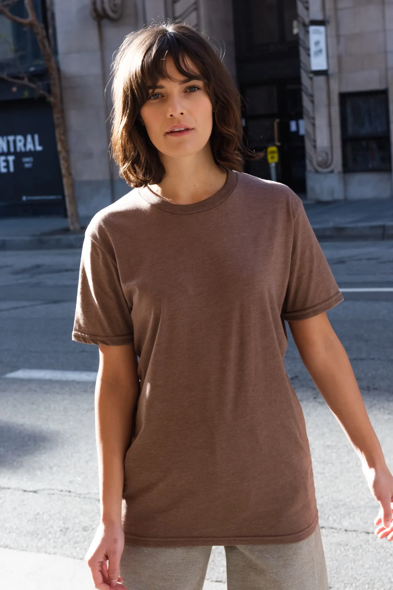 Crew Neck T-shirt | White Heather | CL-1002
