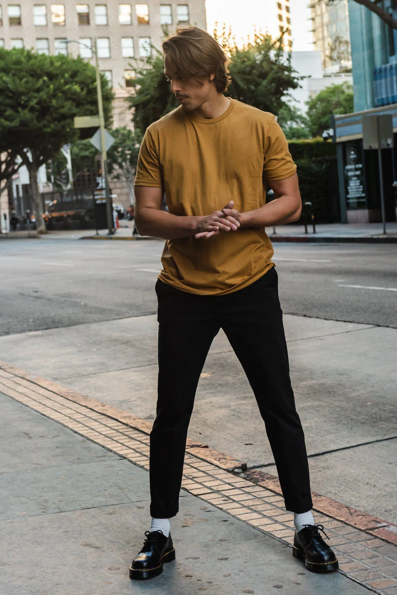 Crew Neck T-shirt | White Heather | CL-1002